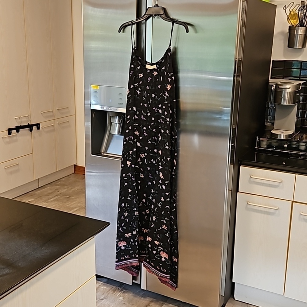 💕NATALIE MARTIN💕 Heather Silk Maxi Slip Dress ~ Lotus Print Nero Medium M NWT - Picture 5 of 14